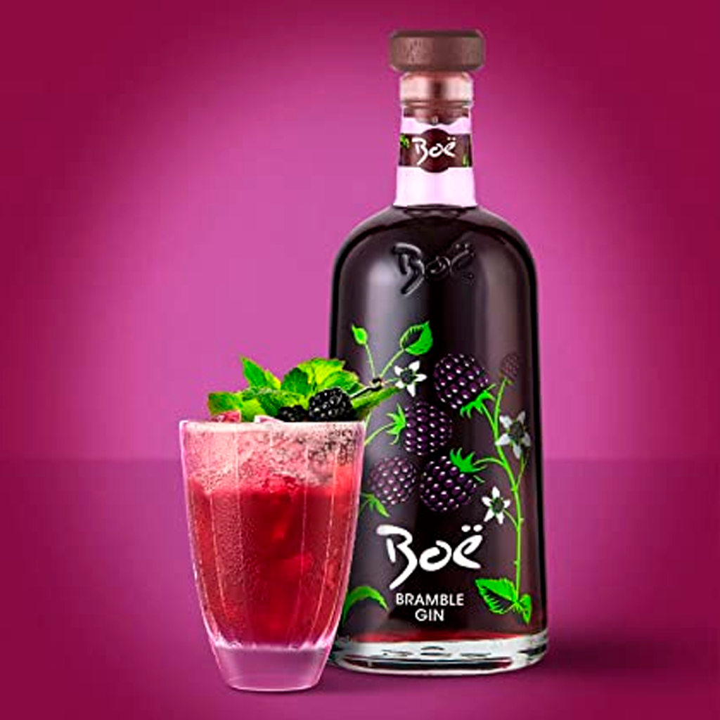 BOË-BRAMBLE-GIN Dark-fruit-vodka-presentation