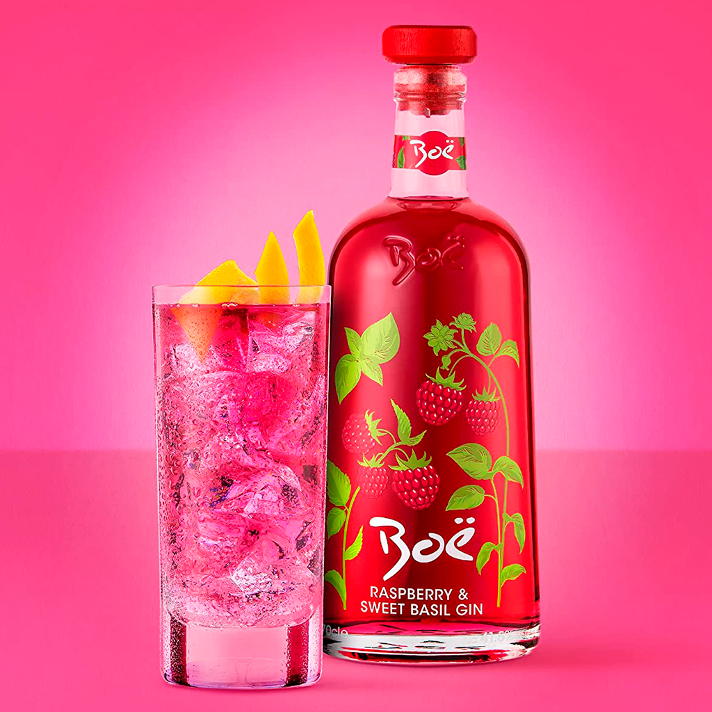BOË RASPBERRY & SWEET BASIL GIN PINK-VODKA-PRESENTATION