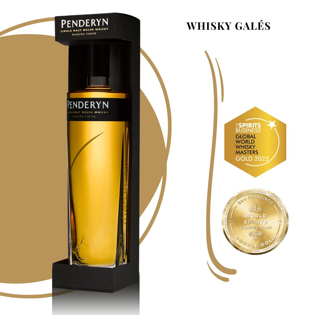 Penderyn Gold con medallas Los mejores whiskies calidad precio para regalar esta Navidad